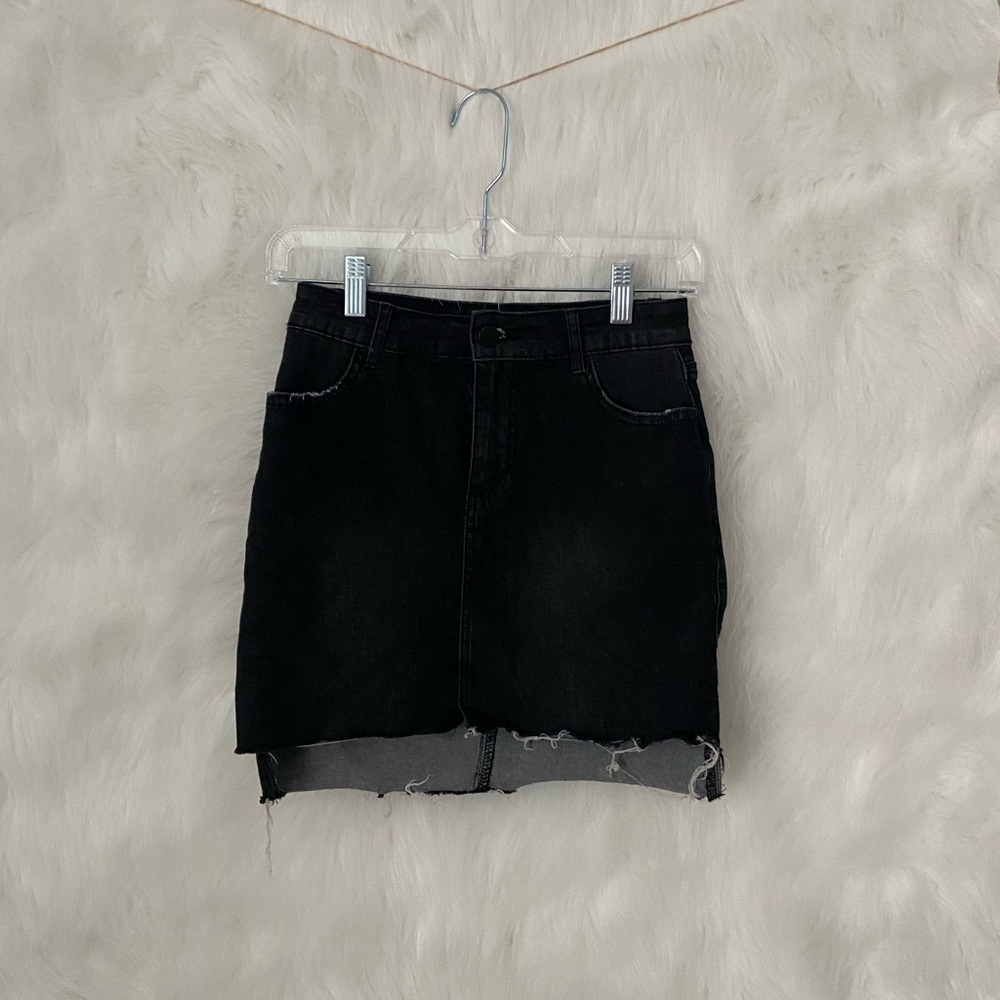 Forever 21 black denim miniskirt